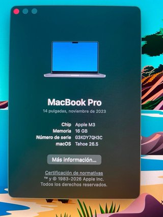 MacBook Pro M3 16GB Plata de 2024