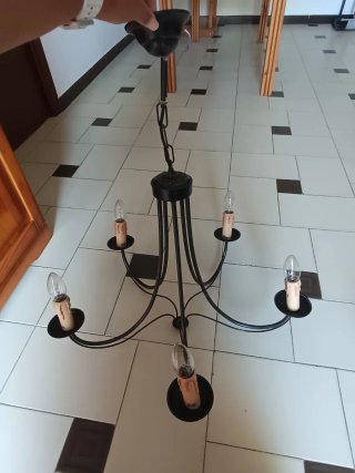 Lámpara de techo negra de metal