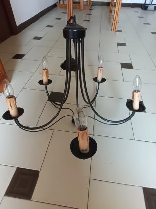 Lámpara de techo negra de metal