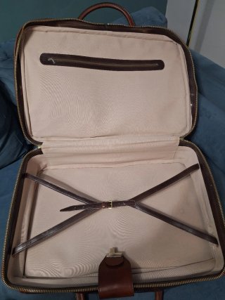 Maleta Loewe Piel Marrón y Dorada