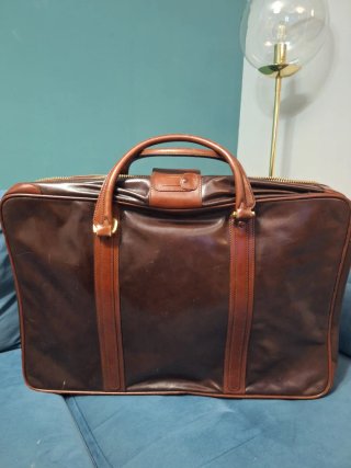 Maleta Loewe Piel Marrón y Dorada