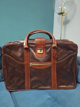 Maleta Loewe Piel Marrón y Dorada