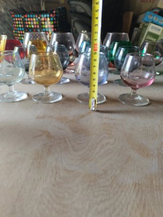 Copas de cristal vintage de colores