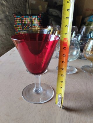 Copas de cristal vintage de colores