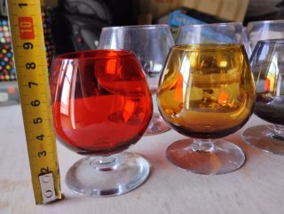Copas de cristal vintage de colores