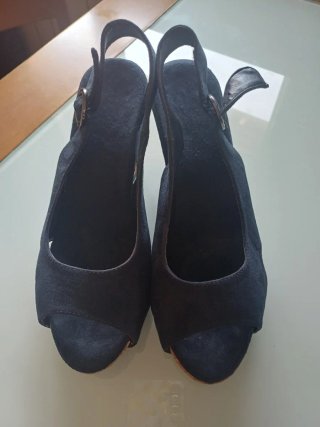 Sandalias cuña azul marino Talla 37