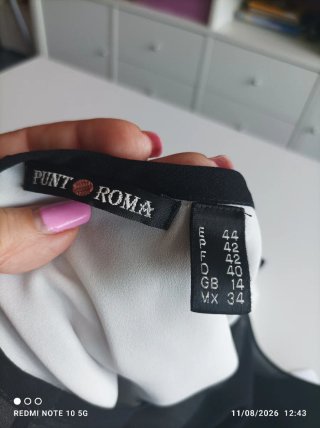 Blusa Punto Roma Negra y Blanca