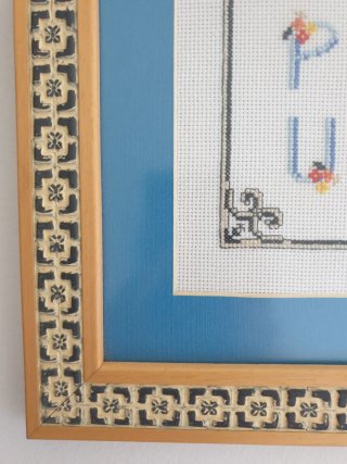 Cuadro Punto Cruz Alfabeto Hecho a Mano