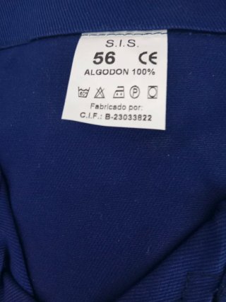 Mono de trabajo SIS Talla 56