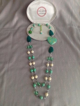Collana CUORE doppio filo fatta a mano