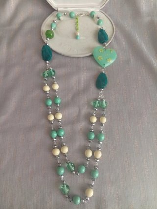Collana CUORE doppio filo fatta a mano