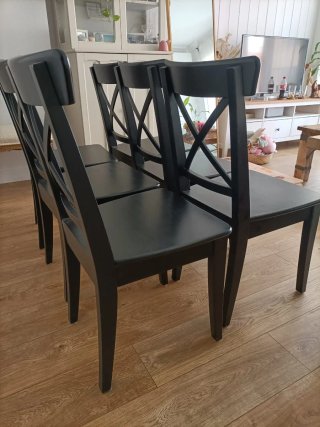 6 Sillas Negras IKEA ROSENTORP