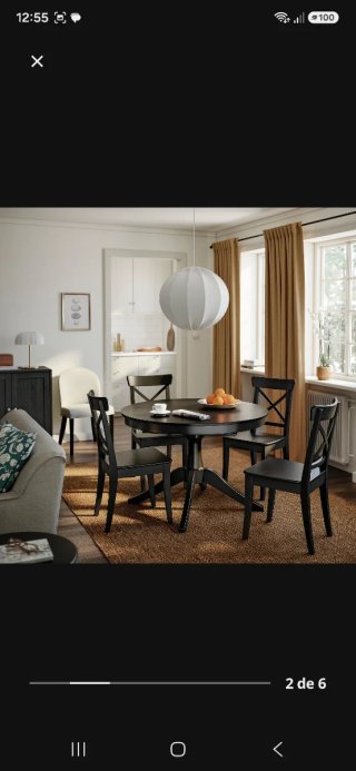 6 Sillas Negras IKEA ROSENTORP