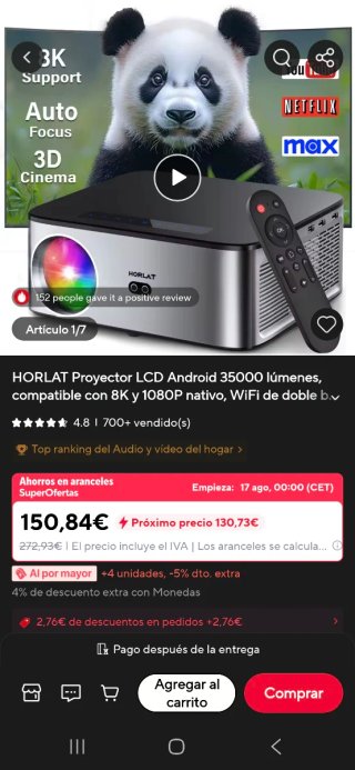 Proyector HORLAT Home Theater.