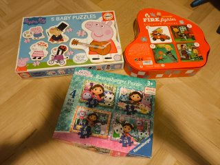 Lote 3 Puzzles Peppa Pig, Bomberos, Gabby