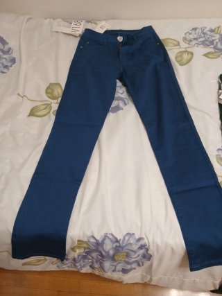 Pantalones mujer azul y verde talla 38