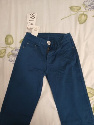 Pantalones mujer azul y verde talla 38