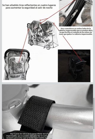 Funda para lluvia cochecito doble universal