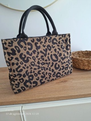 Bolso Leopardo Beige y Negro