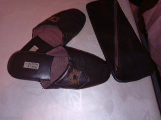 Zapatillas de cuero Hobby hose hombre