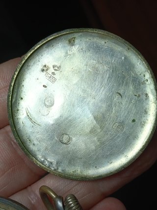 Reloj de bolsillo antiguo de plata Art Nouveau