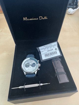 Reloj Massimo Dutti Cronógrafo Plata y Azul