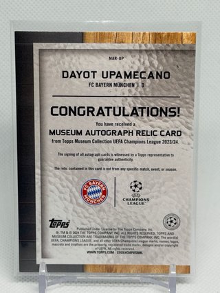 Dayot Upamecano /299 Autograph-Patch Topps Museum