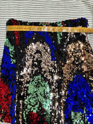 Falda Desigual Lentejuelas Multicolor