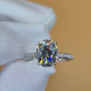Anillo Plata Óvalo Moissanita