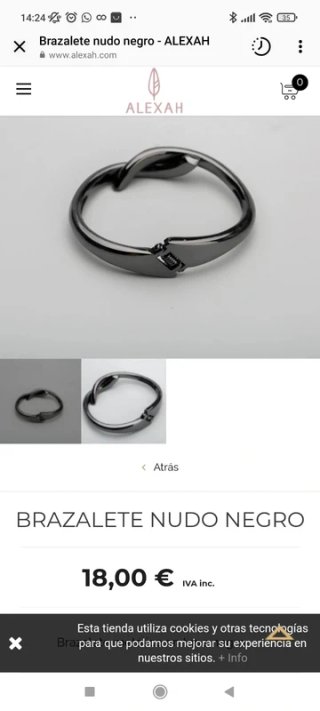 Pulsera Alexah Negra Brillante