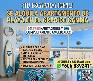 Alquiler de piso verano cerca a playa Gandia