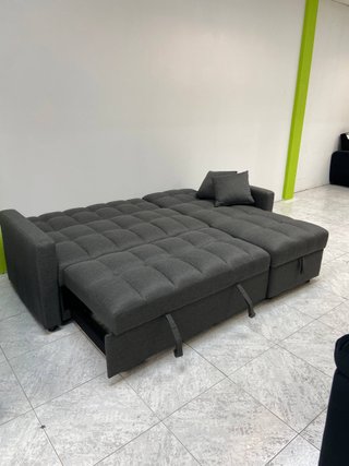 Sofá cama gris oscuro con arcón NUEVO