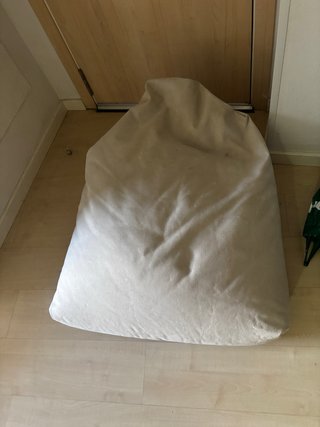 Pouf sacco/pera beige in tela
