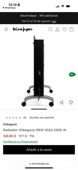 Radiador Orbegozo REW 2020 2000W