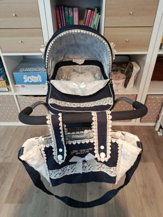 Carrito de bebé clásico azul marino