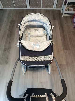 Carrito de bebé clásico azul marino