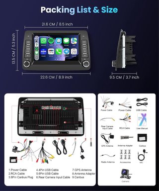NUEVO! (235€) Radio Coche Fiat Panda 02-12 Carplay