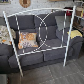 Cabecero de cama de metal blanco 90