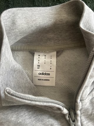 Sudadera Adidas Gris con Cremallera