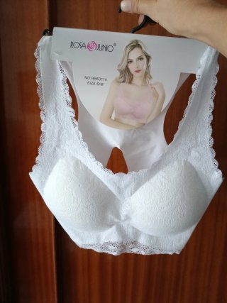 Sujetador Rosa Junió Negro Encaje Talla S/M