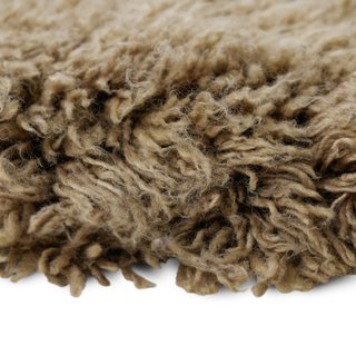 Alfombra Redonda Fluffy Lana/Algodón Beige