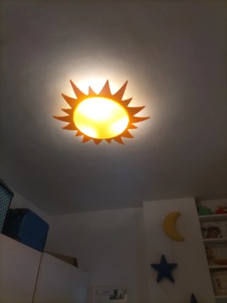 Lote 4 ámparas infantiles: Luna,3 estrellas y sol