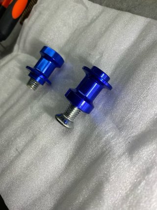 Diabolos para caballete moto azul