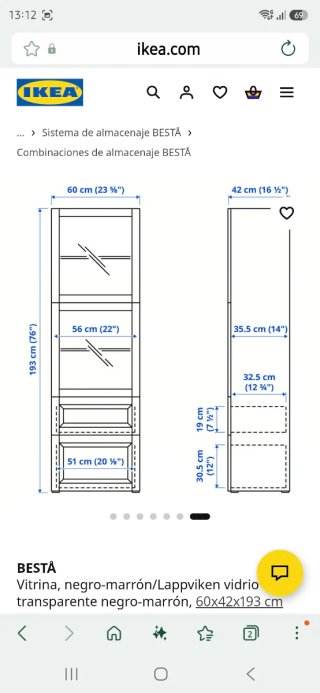 Vitrina IKEA BESTÅ negro/marrón