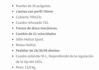 Bicicleta Helliot Sport Naranja