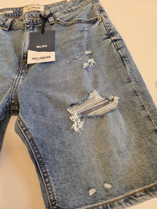 Pull&Bear Vaqueros Slim Desgastados Talla M
