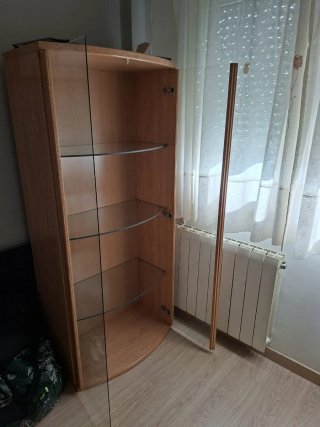 Vitrina Mueble Salón Madera y Cristal