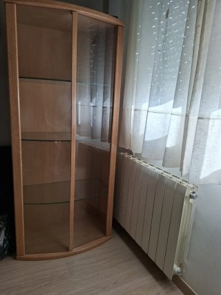 Vitrina Mueble Salón Madera y Cristal