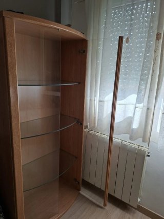Vitrina Mueble Salón Madera y Cristal