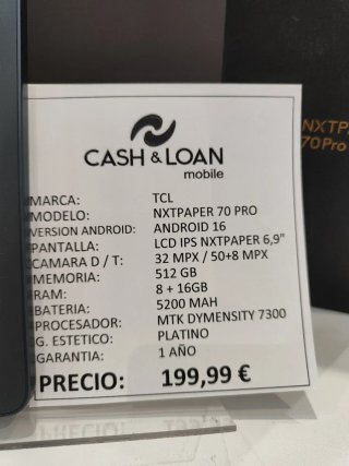 TCL NXTPAPER 70 Pro 512GB Azul Estelar